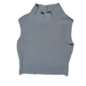 Grace Dane Lewis Slate Light Blue Sleeveless Sweater Top Size Small Petite